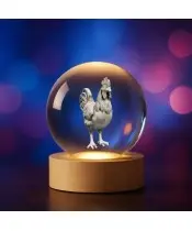 Kryształowa Kulka 3D Kura Kogut