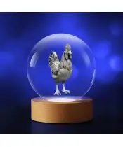 Kryształowa Kulka 3D Kura Kogut