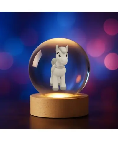 Kryształowa Kulka 3D Koń Konik Kucyk