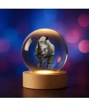 Kryształowa Kulka 3D Nosorożec