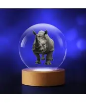 Kryształowa Kulka 3D Nosorożec