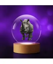Kryształowa Kulka 3D Nosorożec