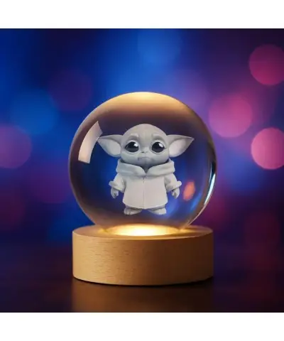 Kryształowa Kulka 3D Star Wars Mandalorian Baby Yoda Grogu