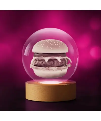 Kryształowa Kulka 3D Burger Burgerownia Kanapka