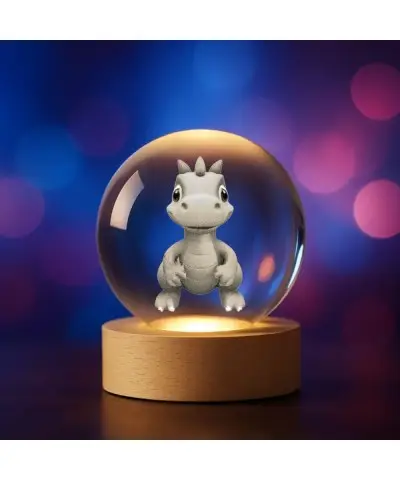 Kryształowa Kulka 3D Dinozaur Dino