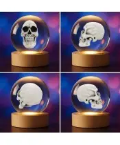 Kryształowa Kulka 3D Czaszka Czacha Szkielet