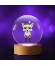 Kryształowa Kulka 3D Lis Świąteczny Lisek Święty Mikołaj