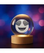 Kryształowa Kulka 3D Emotikona Emotka Zakochana Buźka