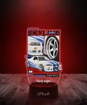 Lampka LED 3D z Nadrukiem UV Samochód Nissan Skyline GTR R34