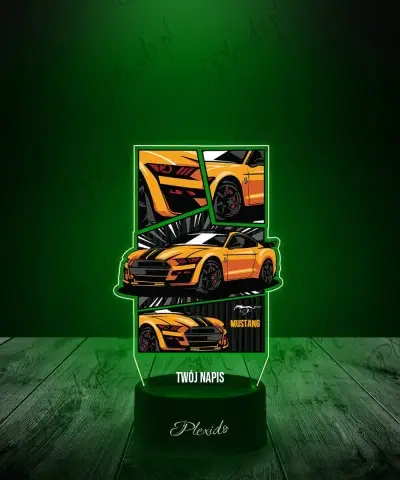 Lampka LED 3D z Nadrukiem UV Samochód Ford Mustang
