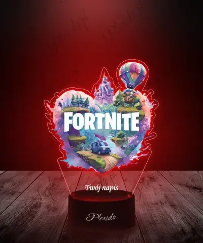 Lampka LED 3D z Nadrukiem UV Fortnite Serce