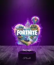Lampka LED 3D z Nadrukiem UV Fortnite Serce