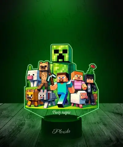 Lampka LED 3D z Nadrukiem UV Minecraft