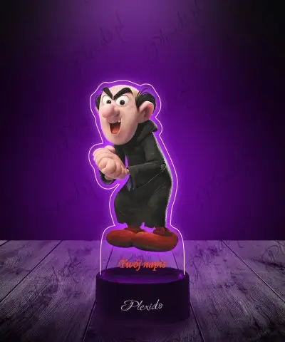 Lampka LED 3D z Nadrukiem UV Smerfy Gargamel