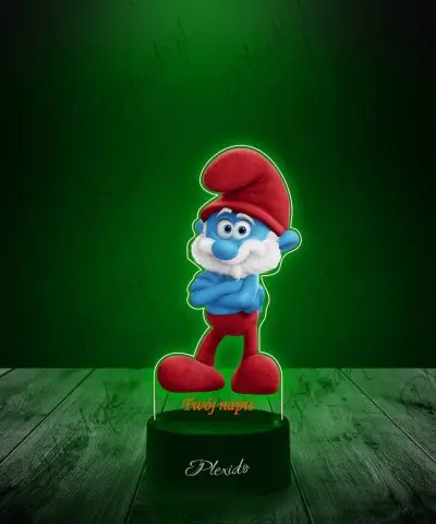 Lampka LED 3D z Nadrukiem UV Smerfy Papa Smerf