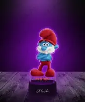 Lampka LED 3D z Nadrukiem UV Smerfy Papa Smerf