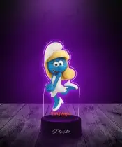 Lampka LED 3D z Nadrukiem UV Smerfy Smerfetka