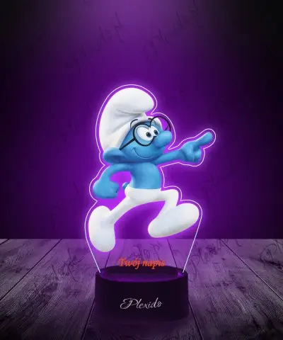 Lampka LED 3D z Nadrukiem UV Smerfy Ważniak