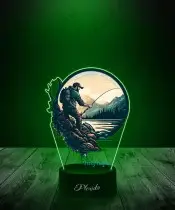 Lampka LED 3D z Nadrukiem UV Wędkarstwo Wędkarz Góry