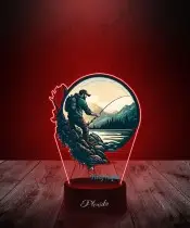 Lampka LED 3D z Nadrukiem UV Wędkarstwo Wędkarz Góry