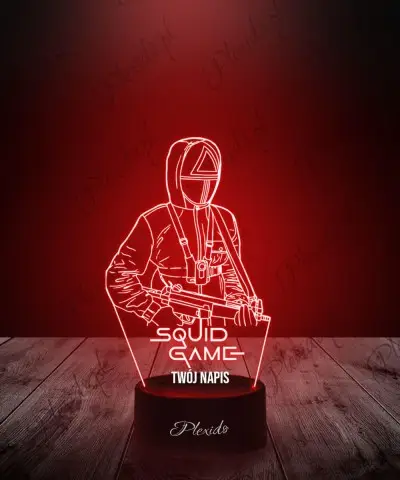 Lampka LED 3D Plexido Squid Game Żołnierz Trójkąt