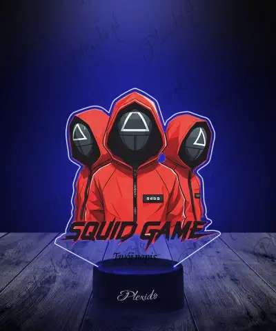 Lampka LED 3D z Nadrukiem UV Squid Game