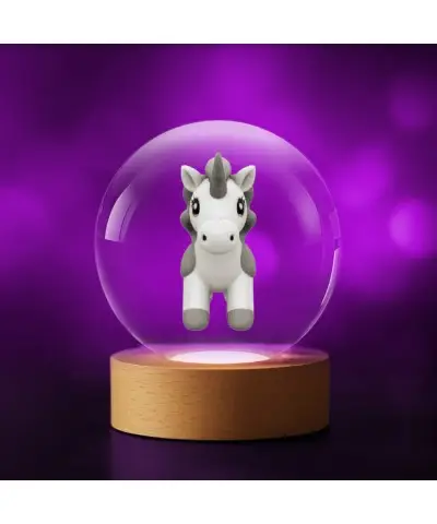 Kryształowa Kulka 3D Jednorożec Unicorn