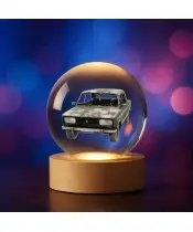 Kryształowa Kulka 3D Samochód PRL Fiat 125