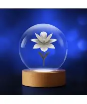 Kryształowa Kulka 3D Kwiat Lotus