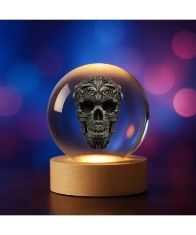 Kryształowa Kulka 3D Czaszka Ghost Rider