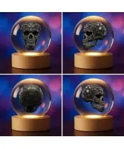 Kryształowa Kulka 3D Czaszka Ghost Rider
