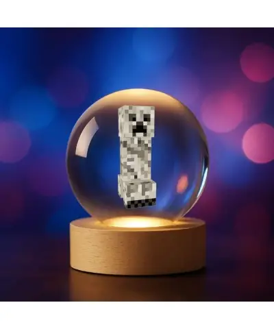 Kryształowa Kulka 3D Minecraft Creeper