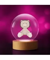 Kryształowa Kulka 3D Pluszowy Lew Miś Maskotka