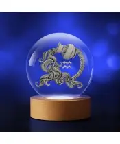 Kryształowa Kulka 3D Znak Zodiaku Ryby Horoskop Astrologia