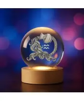 Kryształowa Kulka 3D Znak Zodiaku Ryby Horoskop Astrologia