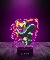 Lampka LED 3D Plexido z Nadrukiem UV Fire Force Shinra Kusakabe