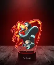 Lampka LED 3D Plexido z Nadrukiem UV Fire Force Shinra Kusakabe