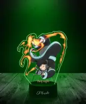 Lampka LED 3D Plexido z Nadrukiem UV Fire Force Shinra Kusakabe