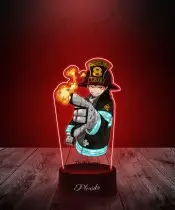 Lampka LED 3D Plexido z Nadrukiem UV Fire Force Shinra Kusakabe