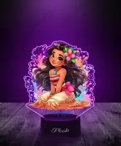 Lampka LED 3D Plexido z Nadrukiem UV Vaiana i Skarb Oceanu