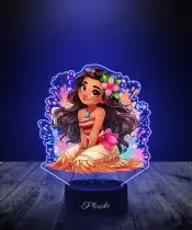 Lampka LED 3D Plexido z Nadrukiem UV Vaiana i Skarb Oceanu