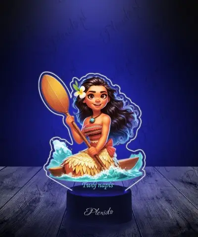 Lampka LED 3D Plexido z Nadrukiem UV Vaiana i Skarb Oceanu