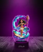 Lampka LED 3D Plexido z Nadrukiem UV Vaiana i Skarb Oceanu