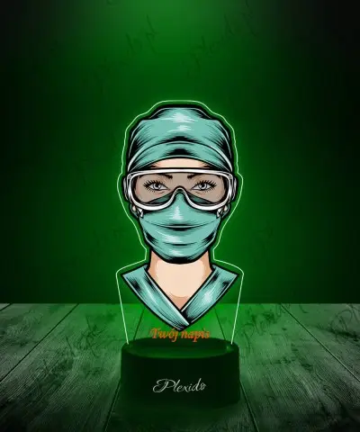Lampka LED 3D Plexido z Nadrukiem UV Pielęgniarka Lekarz Doktor