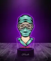 Lampka LED 3D Plexido z Nadrukiem UV Pielęgniarka Lekarz Doktor