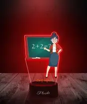 Lampka LED 3D Plexido z Nadrukiem UV Nauczycielka Nauczyciel Tablica