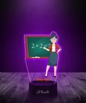 Lampka LED 3D Plexido z Nadrukiem UV Nauczycielka Nauczyciel Tablica