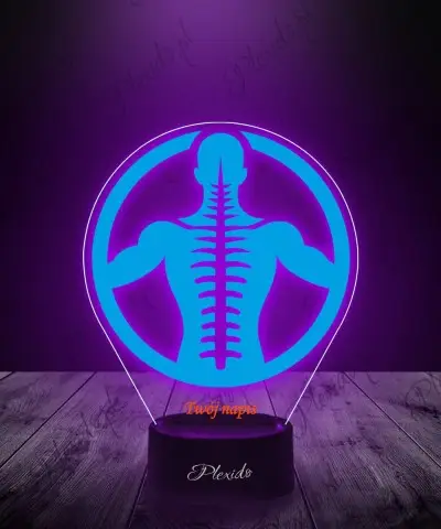 Lampka LED 3D Plexido z Nadrukiem UV Fizjoterapeuta Anatomia