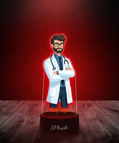 Lampka LED 3D Plexido z Nadrukiem UV Lekarz Doktor Szpital
