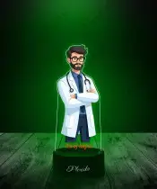 Lampka LED 3D Plexido z Nadrukiem UV Lekarz Doktor Szpital